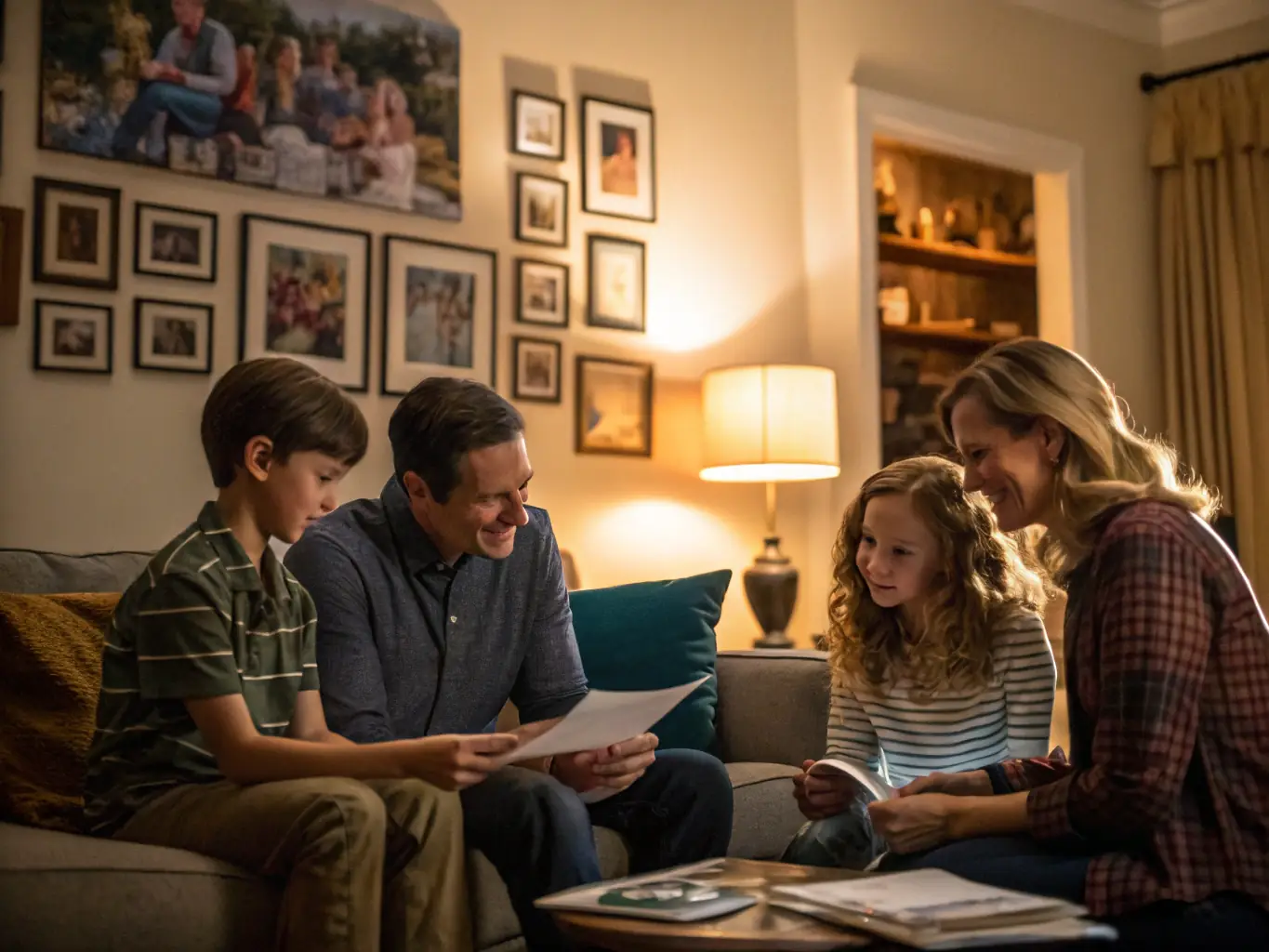 An image of a family happily planning their financial future, with a focus on long-term wealth preservation.